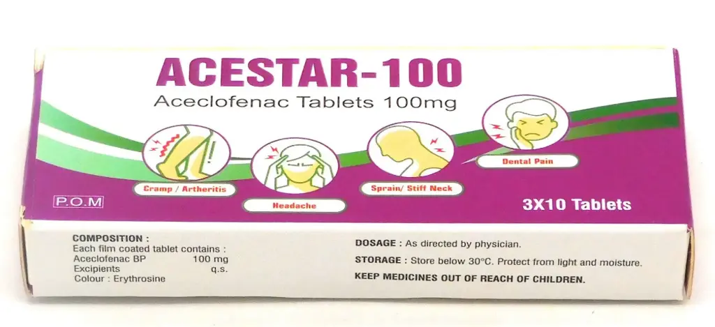 Aceclofenac 100mg Tablet (Acestar-100)