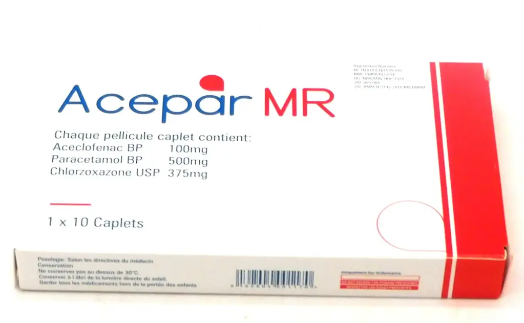 Aceclofenac/Paracetamol/Chlorzoxazone 100/500/375mg Tablets (Acepar-MR)