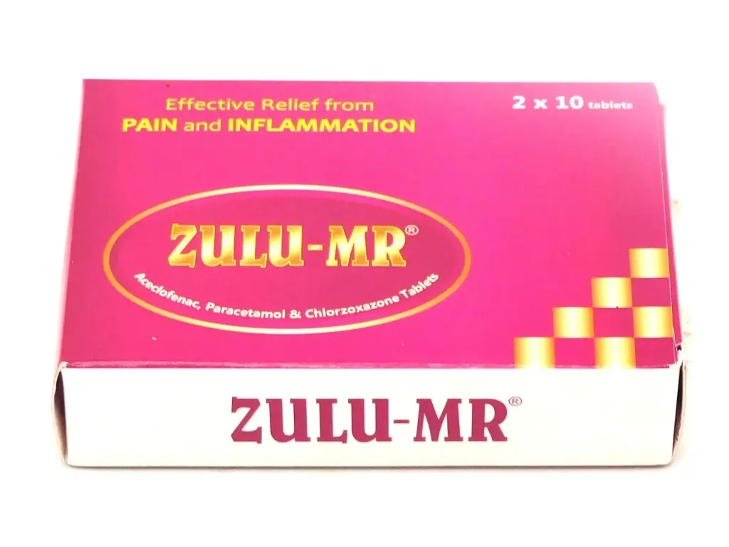 Aceclofenac/Paracetamol/Chlorzoxazone 100/500/500 mg Tablets (Zulu MR)