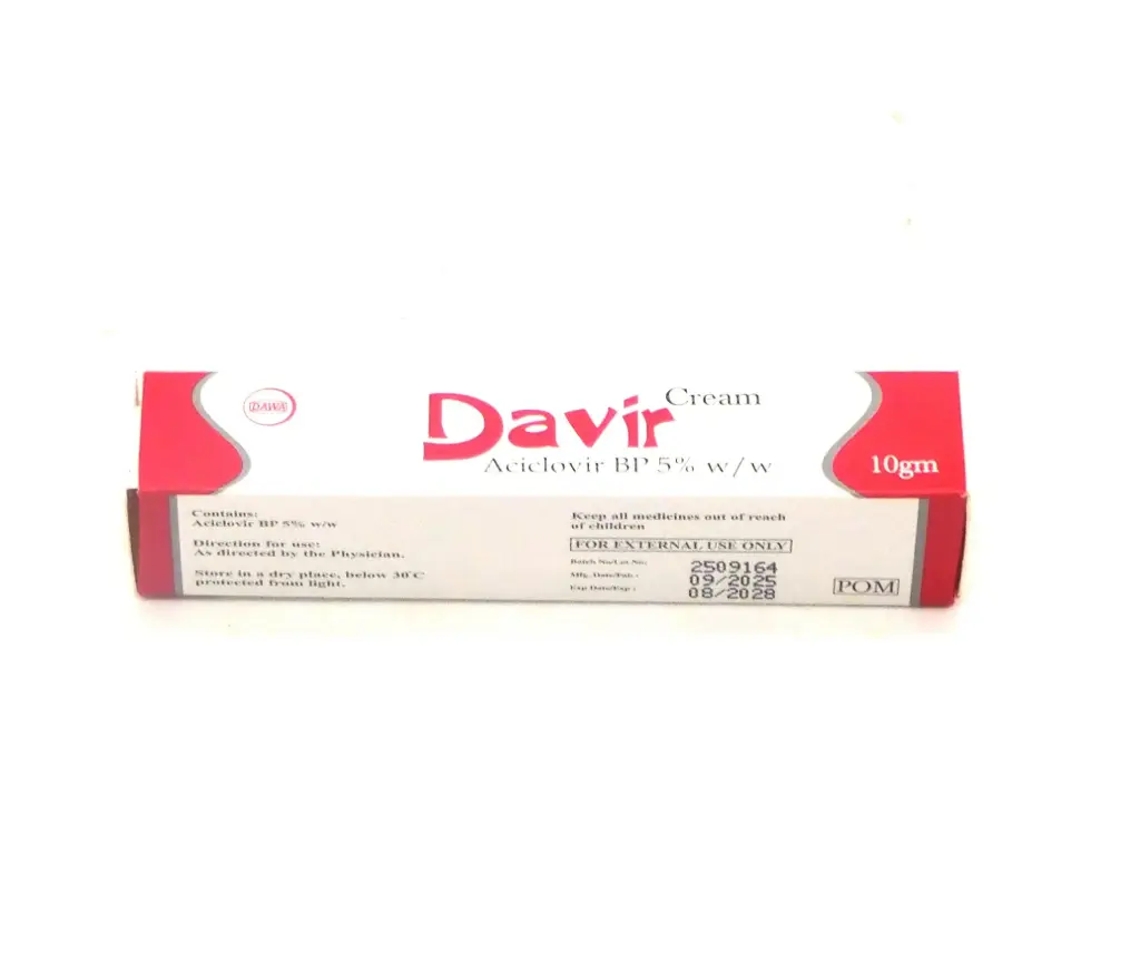 Acyclovir BP, 5% w/w Cream (Davir)