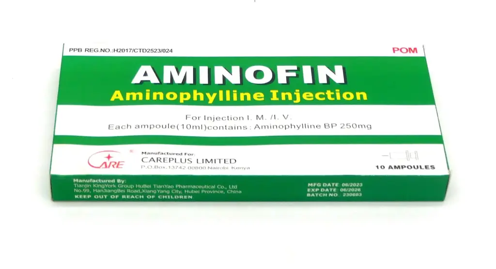 Aminophylline 25mg/10ml Injection Ampoule (Aminofin)