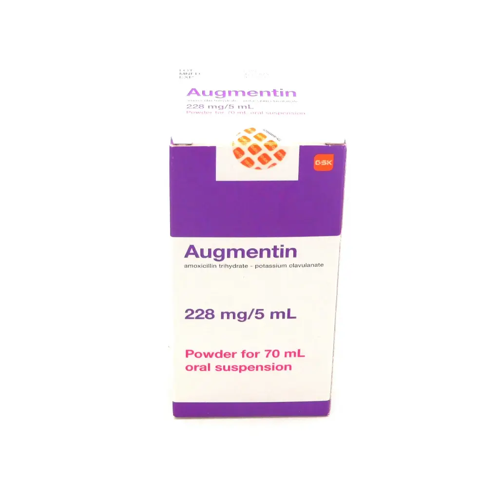 Amoxicillin/Clavulanate Potassium 228mg/5ml Suspension 70ml (Augmentin)