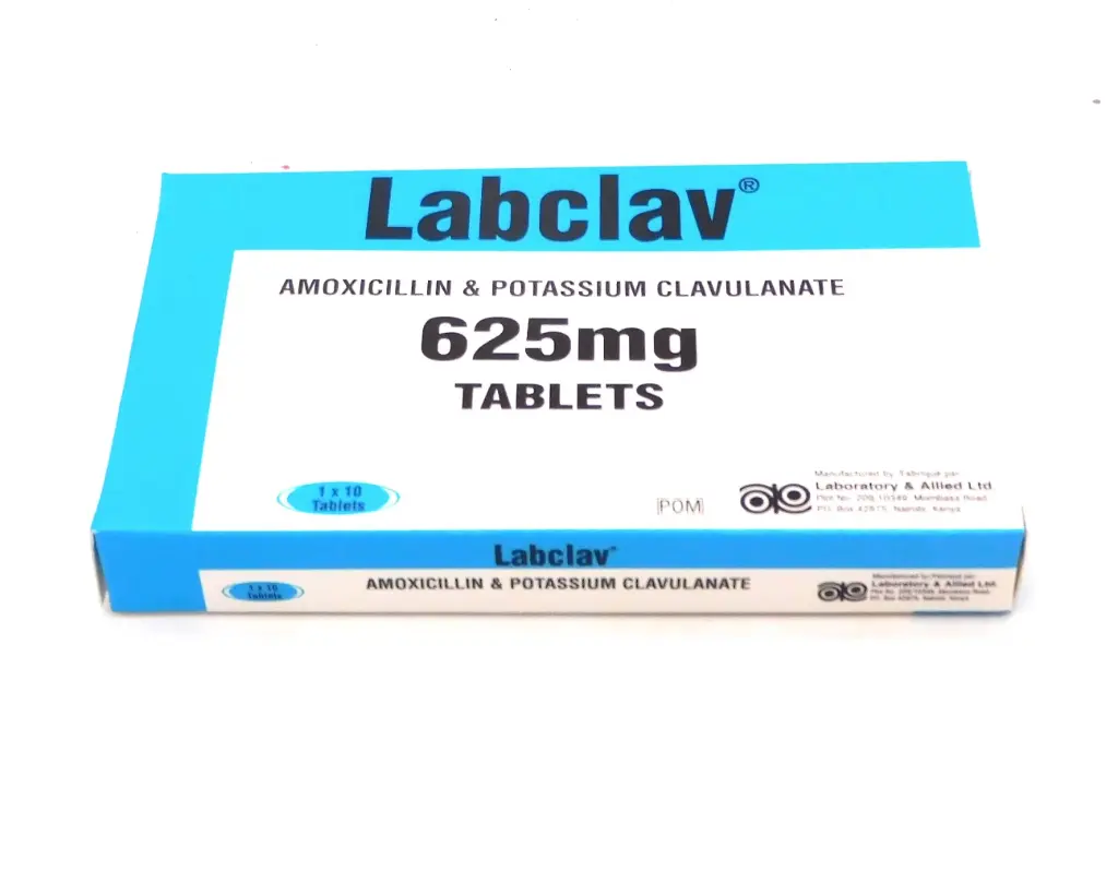 Amoxicillin/Clavulanate Potassium 625mg Tablets (Labclav)