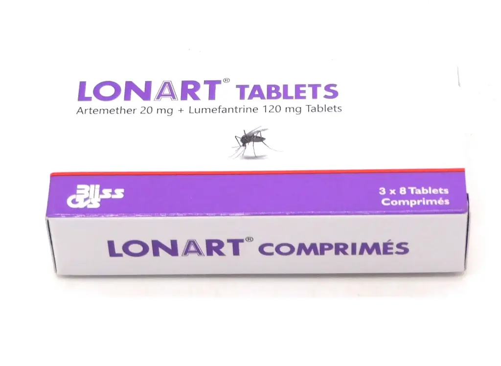 Artemether 20mg/Lumefantrine 120mg Tablets (Lonart)