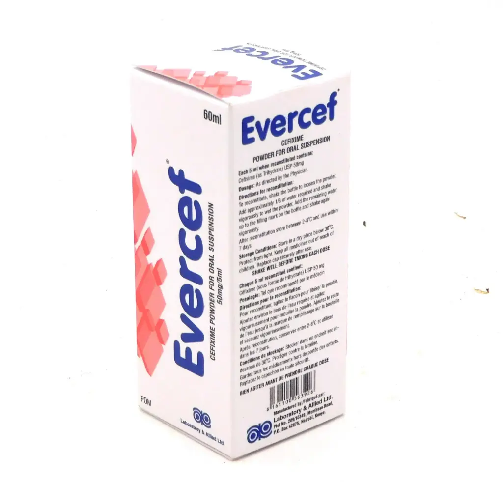 Cefixime 100mg/5ml Oral Suspension 60ml (Evercef)