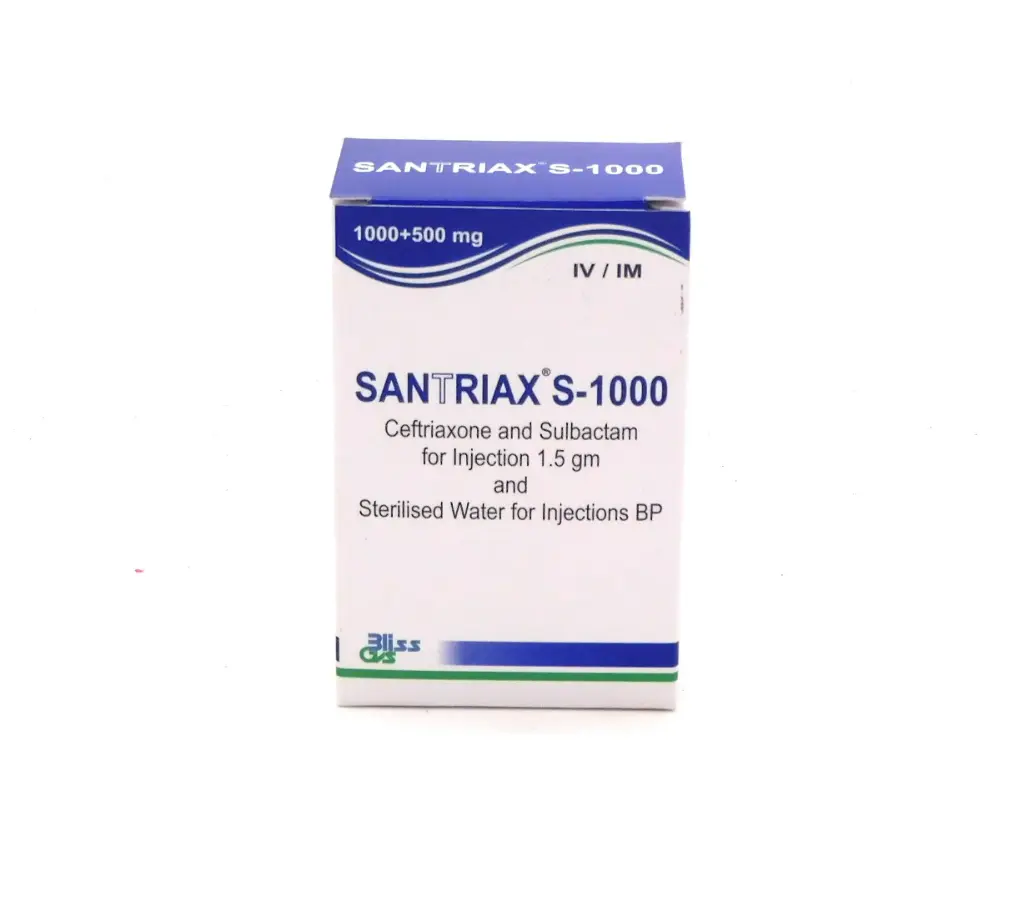Ceftriaxone 1g/Sulbactam 0.5g Injection (Santriax S)
