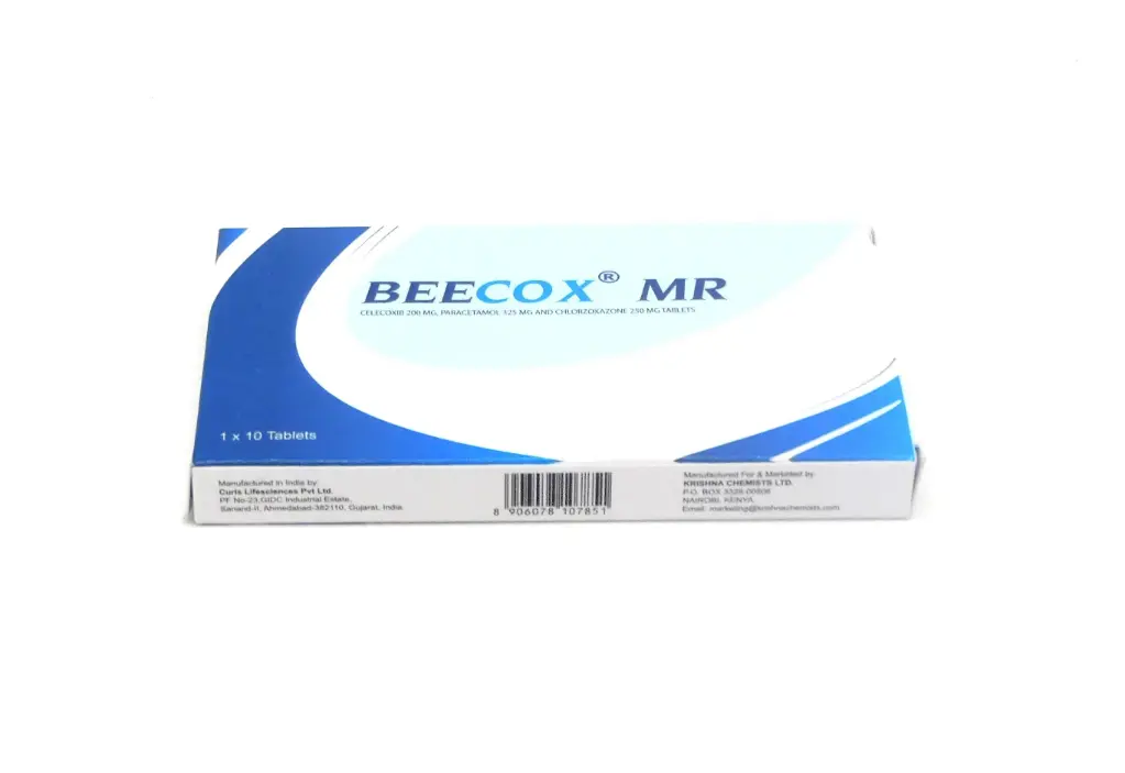 Celecoxib/Paracetamol/Chlorzoxazone 200/325/250mg Tablets (Beecox MR) 