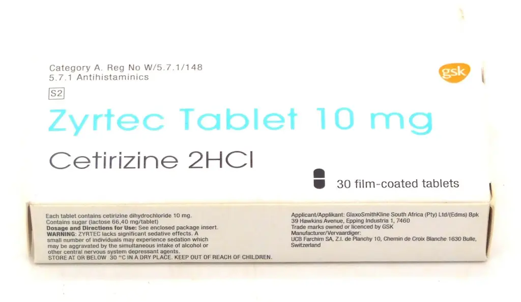 Cetirizine 10mg Tablets (Zyrtec) 
