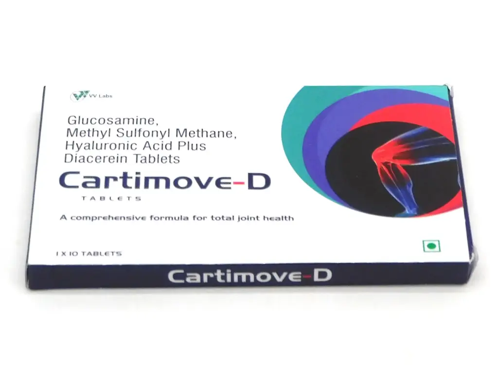 Glucosamine/MSM/Hyaluronic acid/Diacerein Tablets (Cartimove D)