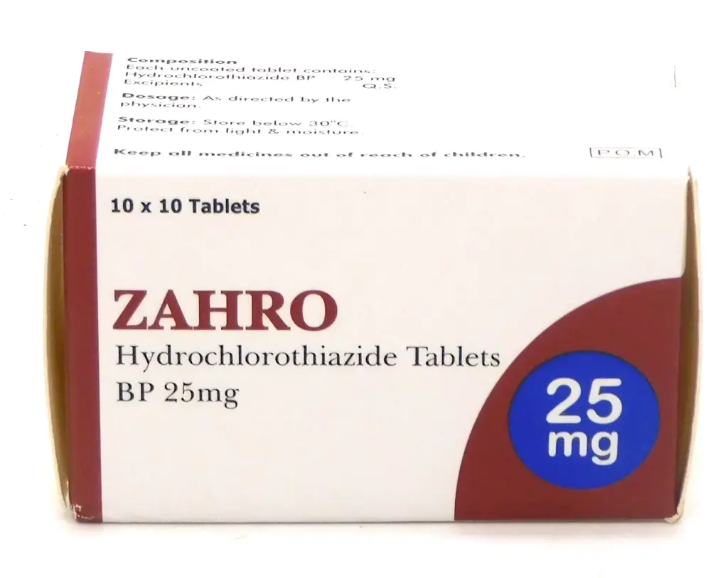 Hydrochlorothiazide 25mg Tablets (Zahro)
