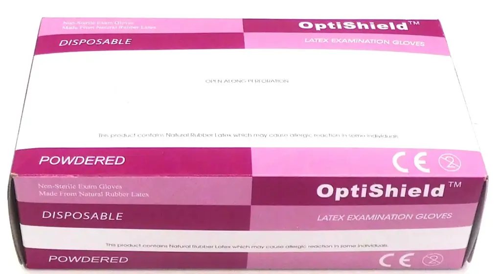 Latex Examination Gloves Medium Box (Optishield)