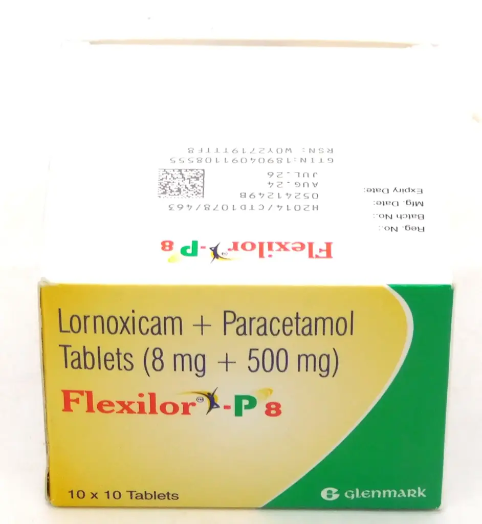 Lornoxicam/Paracetamol 8mg/500mg Tablets (Flexilor-P8)
