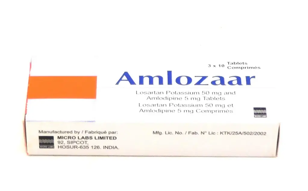 Losartan 50mg/Amlodipine 5mg Tablets (Amlozaar)
