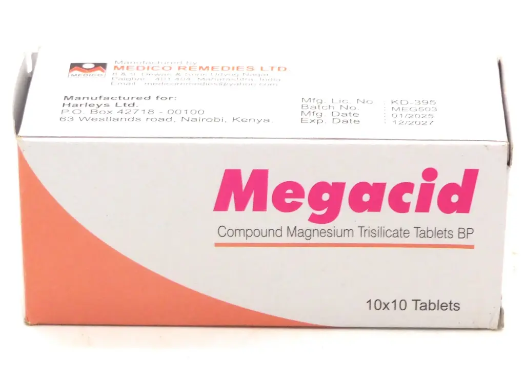Magnesium Trisilicate/Aluminium Hydroxide Antacid Tablets Blister (Megacid)