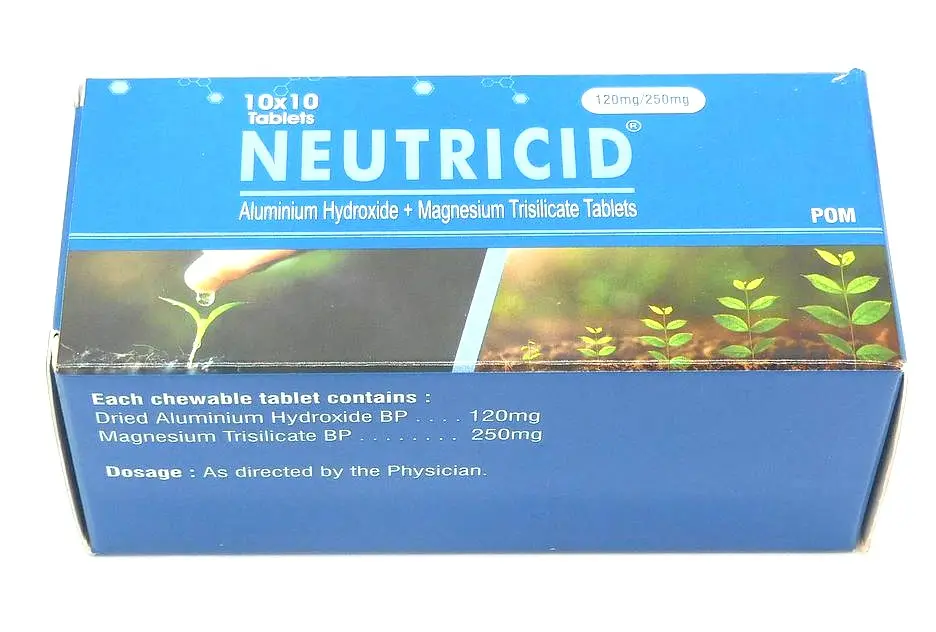 Magnesium Trisilicate/Aluminium Hydroxide Antacid Tablets Blister (Neutricid)