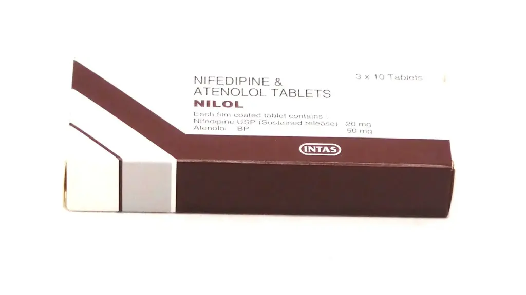 Nifedipine 20mg/Atenolol 50mg Tablets (Nilol)