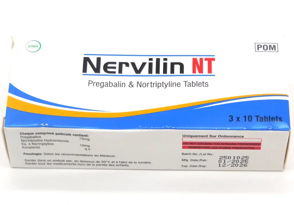 Pregabalin & Nortriptyline 75/10mg Tablets (Nervilin NT)