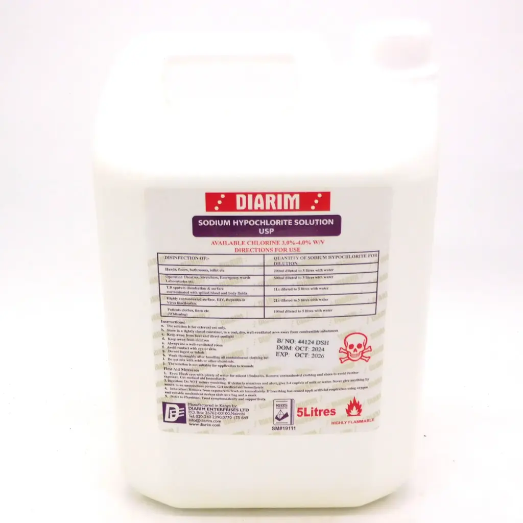 Sodium Hypochlorite 3.5% w/v 5 Litres (Diarim)