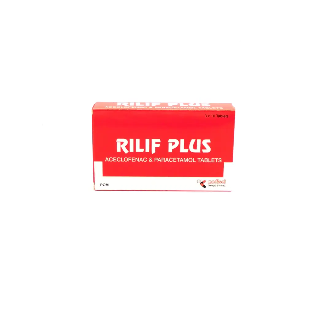 Aceclofenac/Paracetamol 100/500mg Tablets (Rilif Plus)