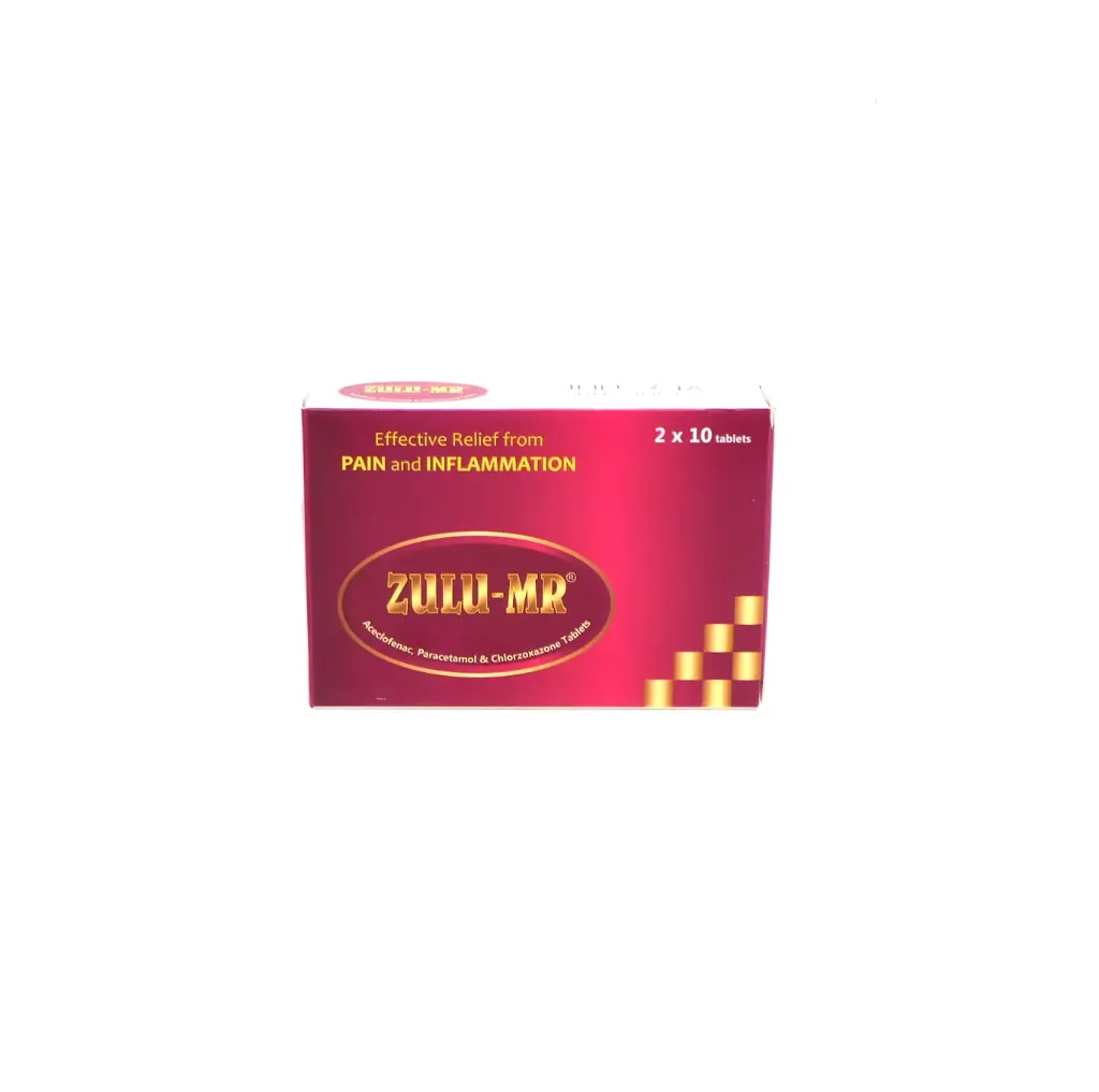 Aceclofenac/Paracetamol/Chlorzoxazone 100/500/500 mg Tablets (Zulu MR)