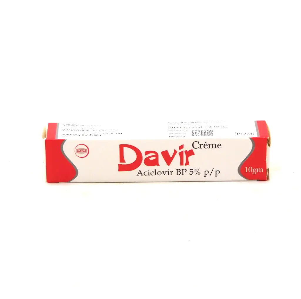Acyclovir BP, 5% w/w Cream 10g (Davir)