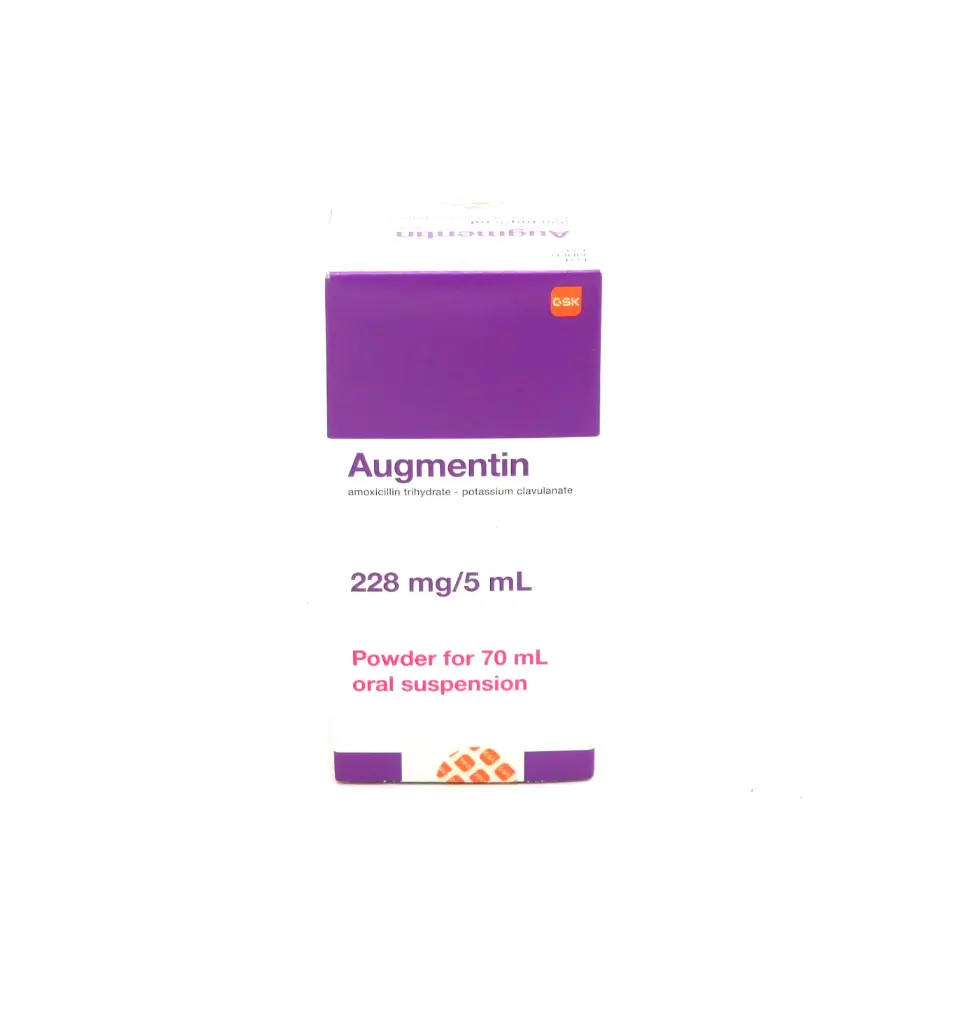 Amoxicillin/Clavulanate Potassium 228mg/5ml 
Suspension 70ml (Augmentin)