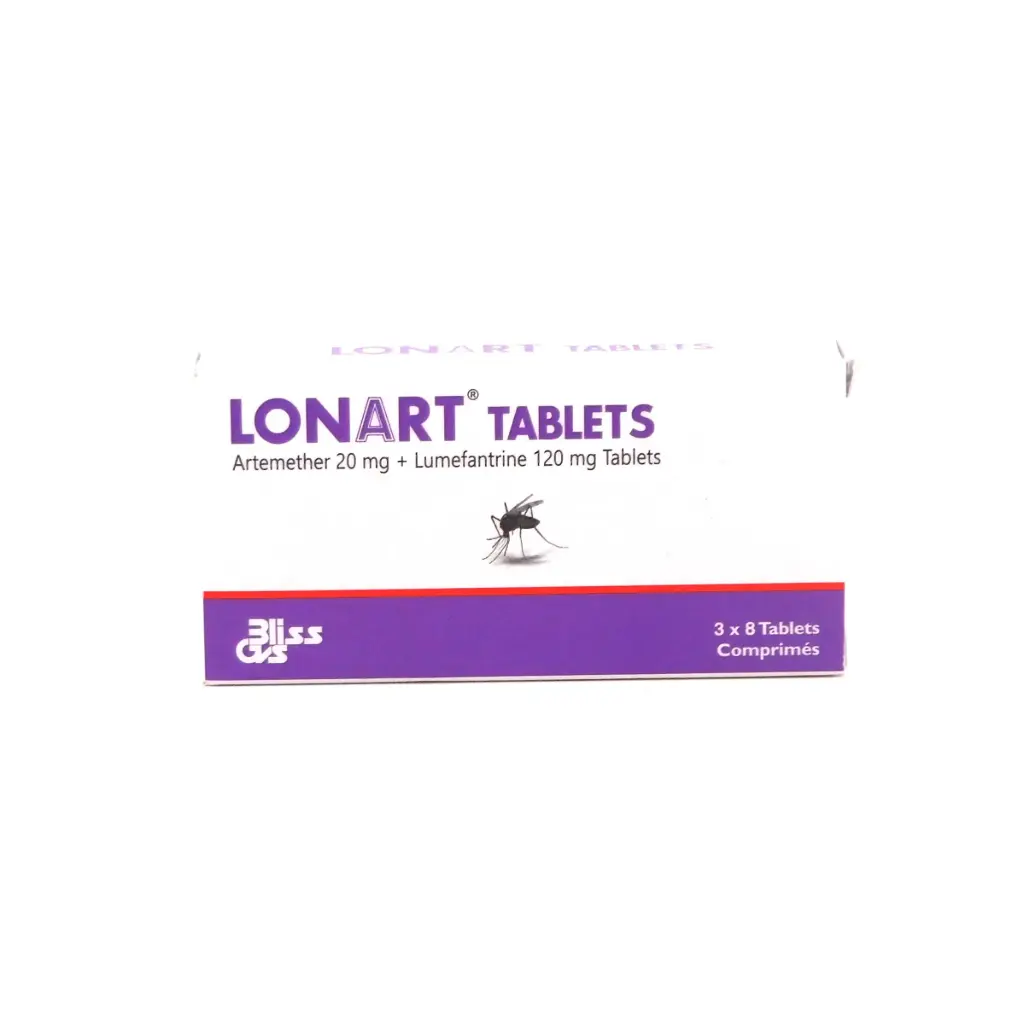 Artemether 20mg/Lumefantrine 120mg Tablets (Lonart)