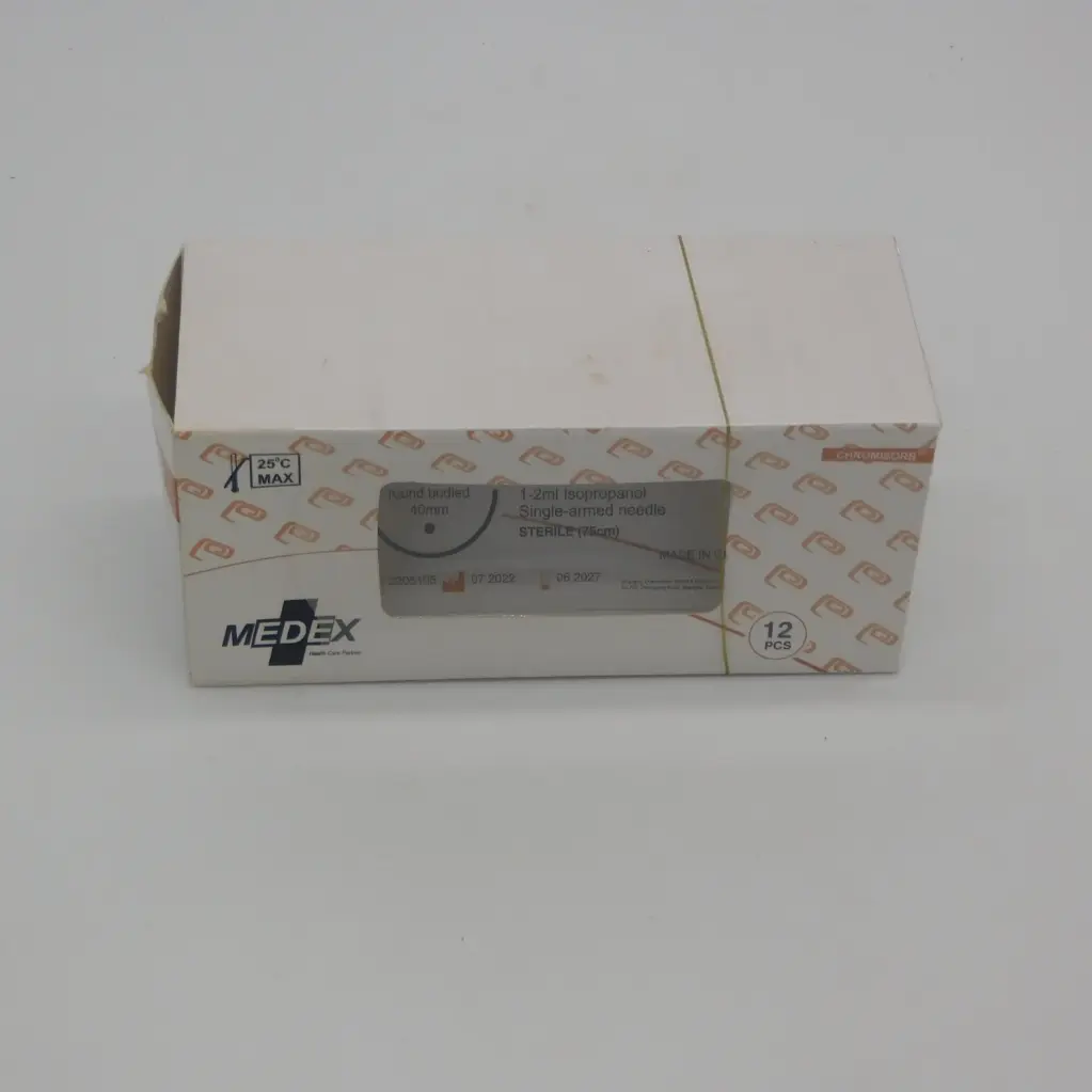 Catgut Surgical Sutures 40mm with Single Needle 75cm Size 2/0 Round Body (Medex)