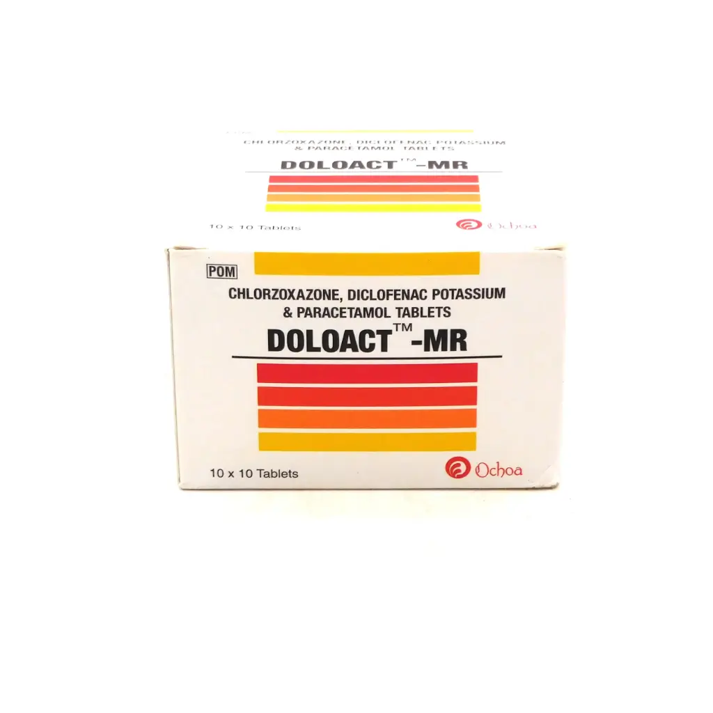 Diclofenac/Paracetamol/Chlorzoxazone 50mg/500mg/250mg Tablets (Doloact MR)