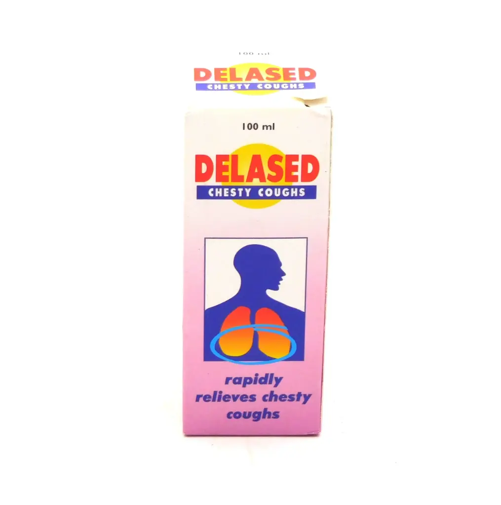 Diphenhydramine HCl 14mg/5ml Ammonium Chloride 135mg/5ml Sodium Citrate 57mg/5ml Menthol 1.1mg/5ml Syrup 100ml (Delased Chesty)
