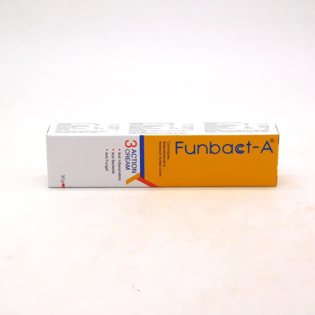 Clotrimazole 1.0%/Betamethasone Dipropionate 0.05%/ Neomycin Sulphate 0.5%/ Chlorocresol 0.1% 30g (Funbact A Creme)