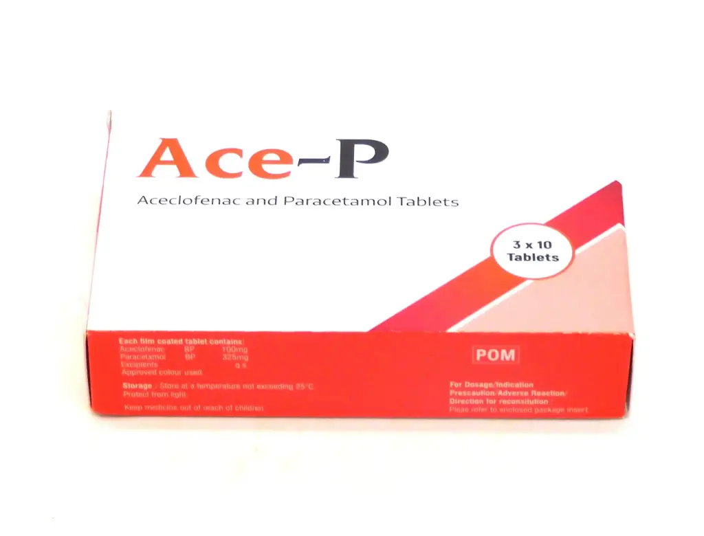 Aceclofenac/Paracetamol 100/325mg Tablets (Ace-p)