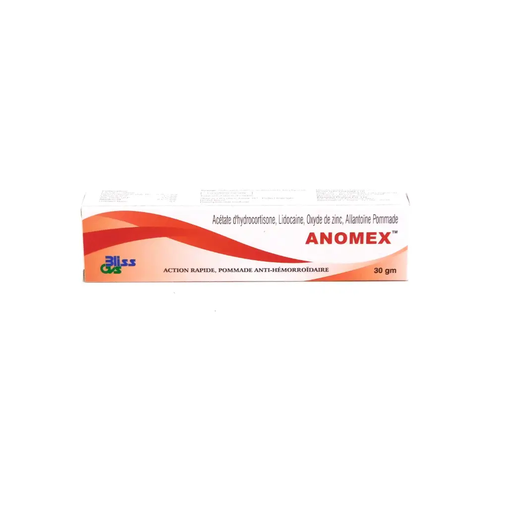 Hydrocortisone/Lidocaine/Zinc Oxide/Allantoin 30g Ointment (Anomex)