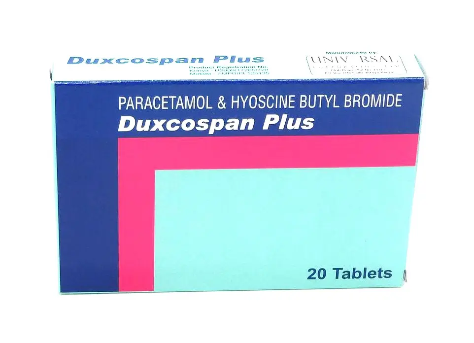Hyoscine N-Butylbromide/Paracetamol 10/500mg Tablets  (Duxcospan Plus)