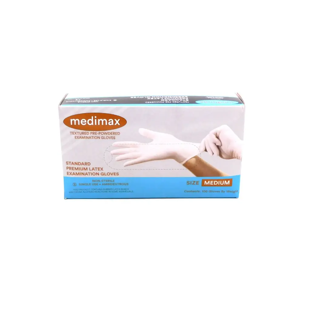 Latex Examination Gloves Medium Box (Medimax)