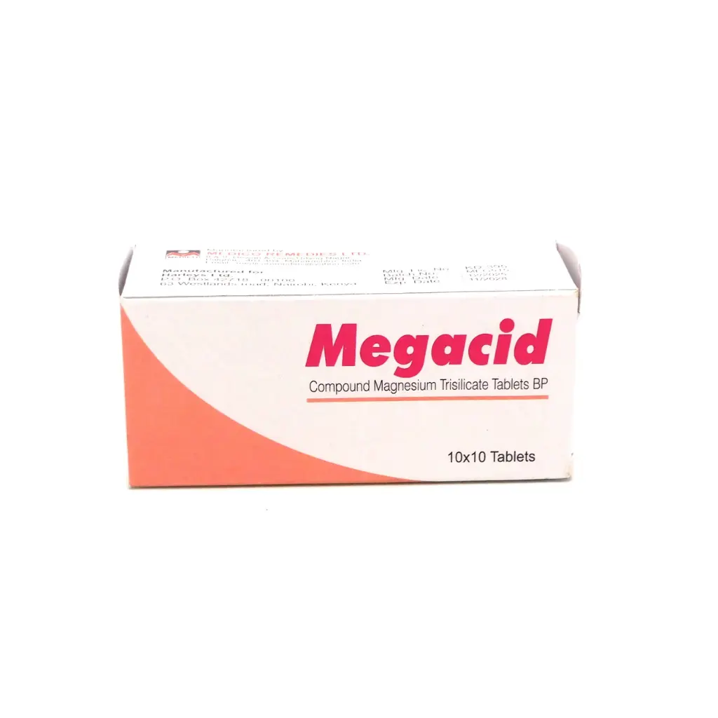 Magnesium Trisilicate/Aluminium Hydroxide Antacid Tablets Blister (Megacid)