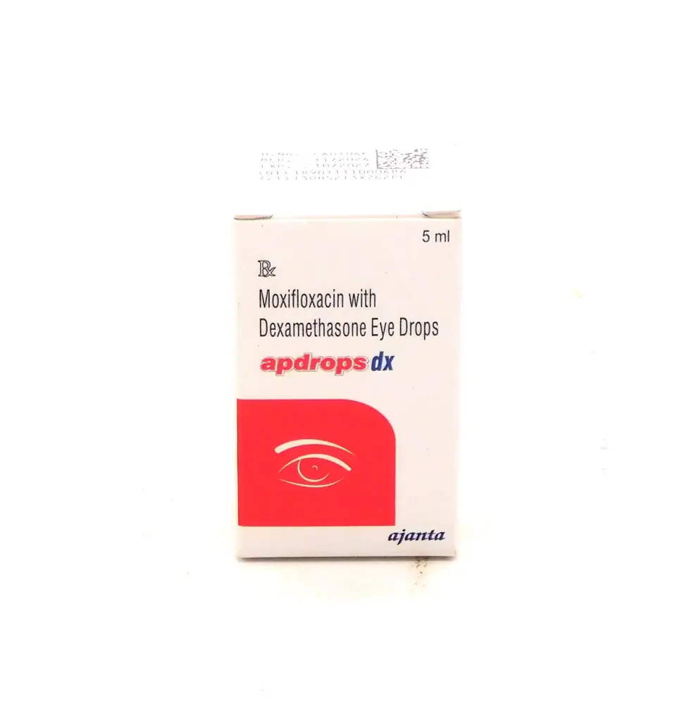 Moxifloxacin 0.5% w/v and Dexamethasone 0.1% w/v Eye Drops 5ml (Apdrops DX) 