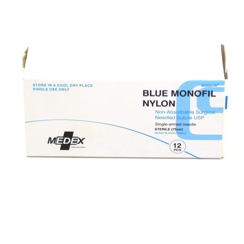Nylon Surgical Sutures 40mm With Single Needle 75cm Size 2/0 Round Body (Medex)