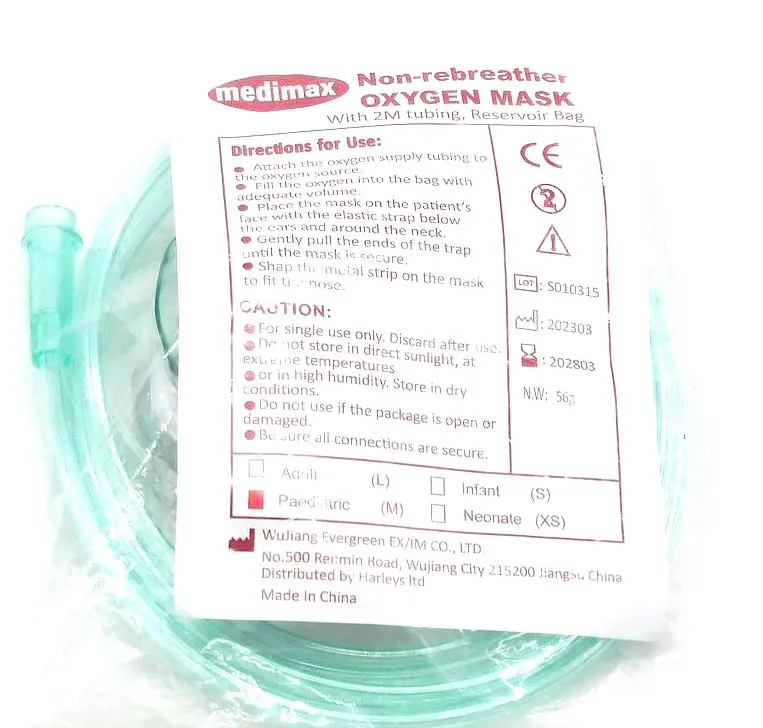 Oxygen Mask Non-Rebreather Paediatric (Medimax)