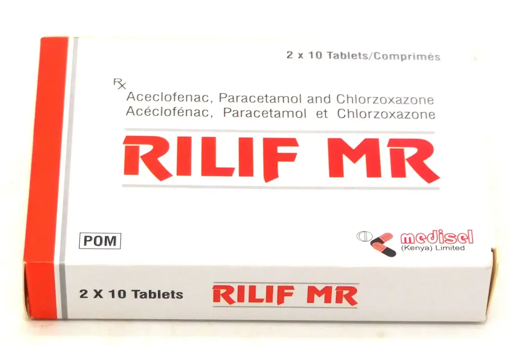 Aceclofenac/Paracetamol/Chlorzoxazone Tablets 100mg/500mg/375mg (Rilif MR)