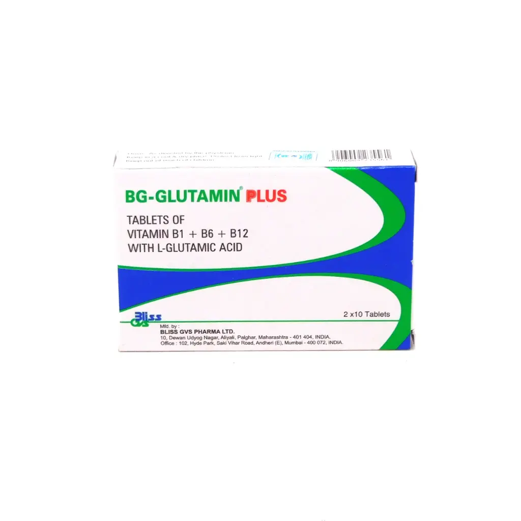 Vitamin B1 100mg, B6 50mg, B12 100mg, L-Glutamic Acid 500mg Tablets (BG-Glutamin-Plus)