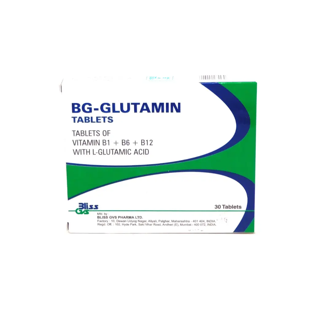Vitamin B1 10mg, B6 3mg, B12 10mg, L-Glutamic Acid 250mg Tablets (BG-Glutamin)