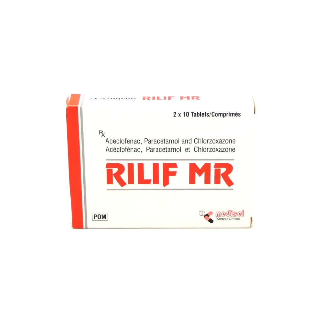 Aceclofenac/Paracetamol/Chlorzoxazone Tablets 100mg/500mg/375mg (Rilif MR)