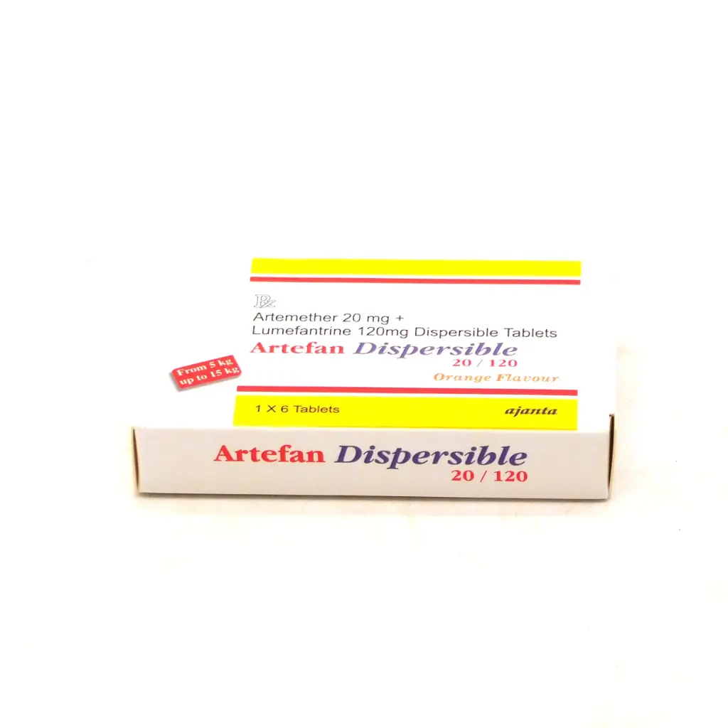 Artemether 20mg/Lumefantrine 120mg Dispersible Tablets (Artefan)