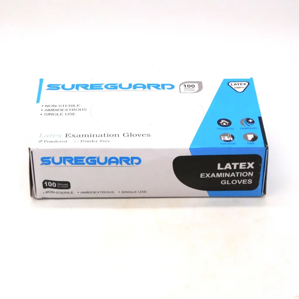 Latex Examination Gloves Medium Box (Sureguard)
