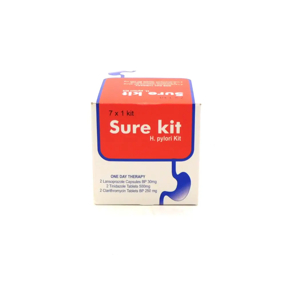 Lansoprazole/Tinidazole/Clarithromycin 30mg/500mg/250mg H.Pylori Kit (Sure Kit) 