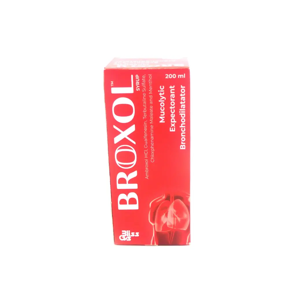 Ambroxol 15mg/Terbutaline 1.5mg/Chlopheniramine Maleate 2mg/Guaiphenesin 50mg/Menthol 1mg/5ml Syrup 200ml (Broxol)  