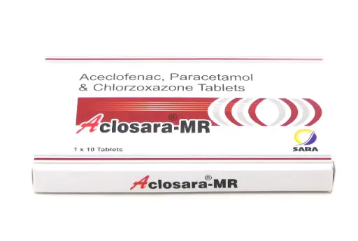 Aceclofenac/Paracetamol/Chlorzoxazone 100/325/250mg Tablets (Aclosara MR)