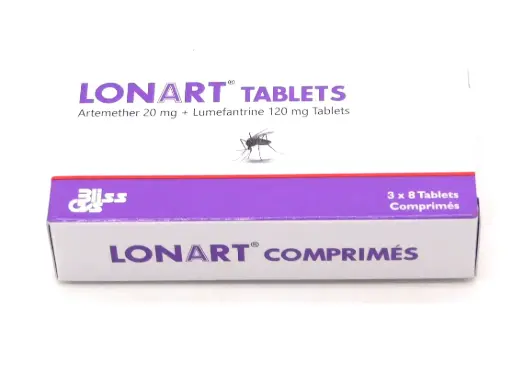 Artemether 20mg/Lumefantrine 120mg Tablets (Lonart)