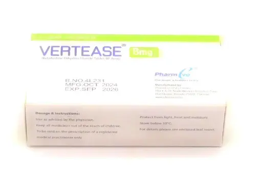Betahistine 8mg Tablets (Vertease)